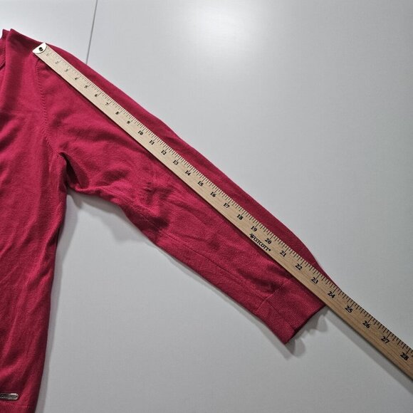 Calvin Klein Cardigan Women XL Pink LS Knit Unlined Stretch Branded Buttons Boho - Picture 6 of 15